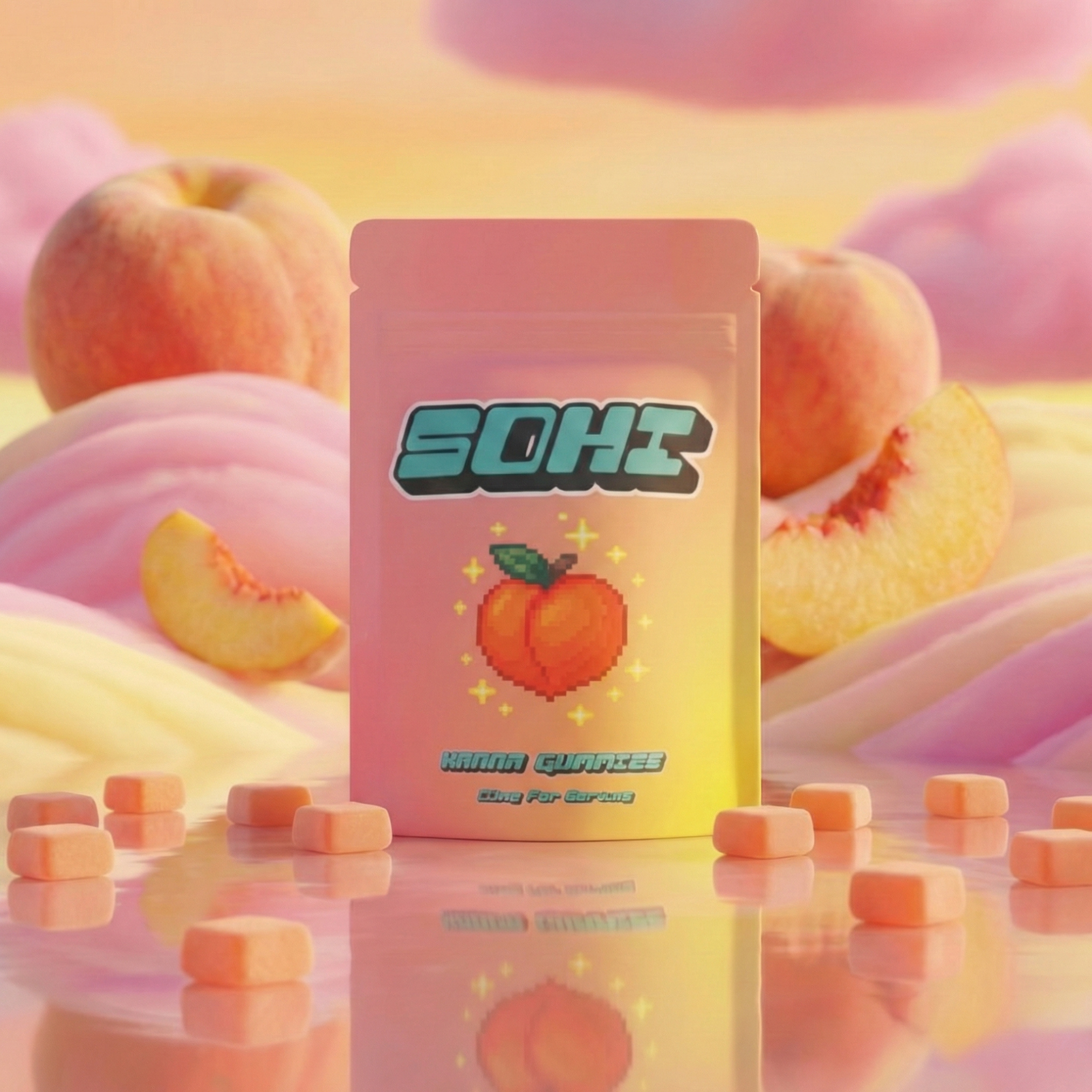 Peach Glow with peaches