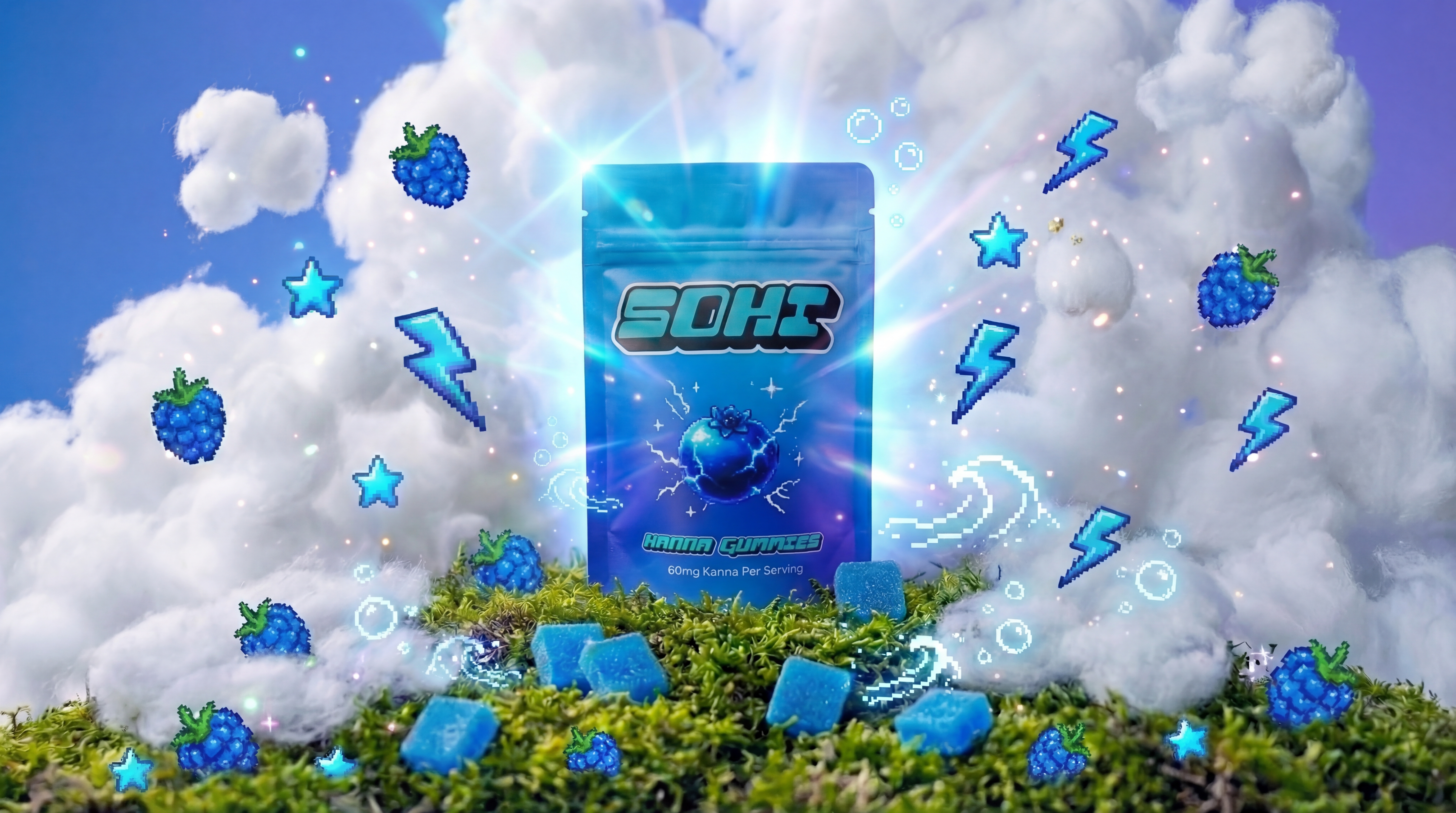 Blue Razz Bliss with blueberries