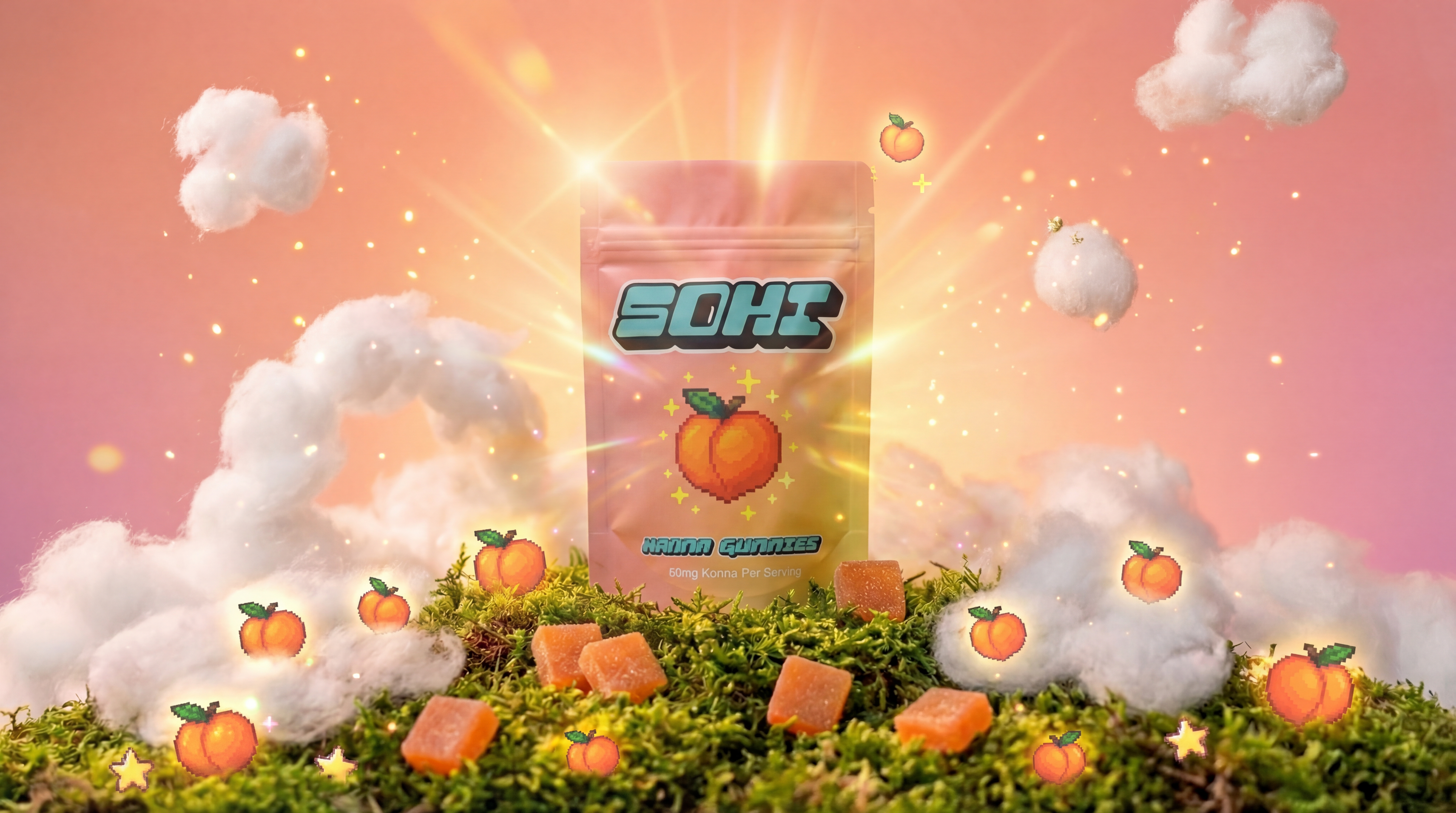 Peach Glow with peaches